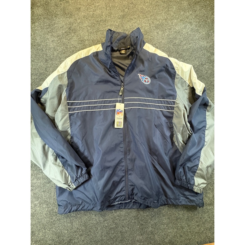 Reebok Tennessee Titans NFL Team Apparel Windbreaker Jacket Navy Blue XL NEW